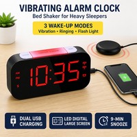 Jam Alarm Meja Digital LED Pintar dengan Penggetar Tempat Tidur untuk Tidur Nyenyak, Penggetar untuk Tuli dan Gangguan Pendengaran, Bergetar untuk Lansia Tuli