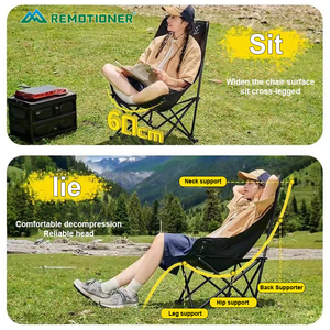Vente en gros de chaise de camping pliante extérieure plus grande et plus large personnalisée chaise portable multifonctionnelle Ecliner Moon - Product Image 4