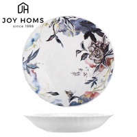 Vaisselle en verre opale, nouveau design floral, vaisselle en verre opale blanc, résistante à la chaleur, bol de service, assiette, plat, service de table en opale, cuisine, maison