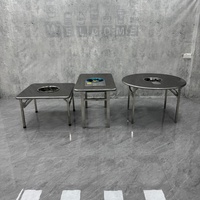Table de barbecue pliante multifonctionnelle moderne et portable, en acier inoxydable durable, pliable pour la restauration, l'hôtellerie et la maison, réglable