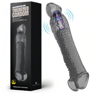 Manchon de pénis pour hommes Extensions de préservatifs Vibrateurs retardant l'agrandissement masculin Clits Masseur Cock Ring Sex Toys Produit Pénis Anneaux - Product Image 3