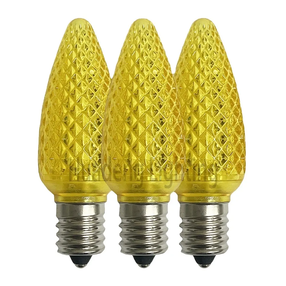 Faceted C9 yellow LED Christmas Lights for holiday decoration