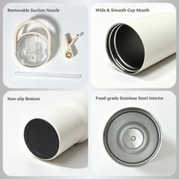 Bouteille isotherme sous vide en acier inoxydable de 32 oz, anti-fuite, avec couvercle à paille et bec verseur amovible, maintient au chaud 12h / au froid 24h