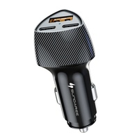 Chargeur de voiture SUNDA 78W PD 3-en-1 multi-ports à charge rapide PD30W QC3.0, adaptateur de chargeur de voiture pour téléphones mobiles