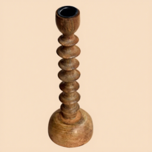 Portavelas de Madera Hecho a Mano, Soporte para Velas de Pilar, Decoración Rústica para el Hogar, Centro de Mesa - Product Image 6
