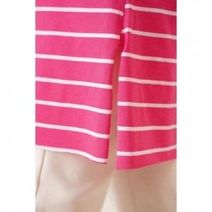 Tunique rayée pour femme Ensemble de couleur rose - Product Image 1