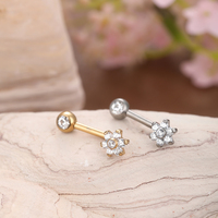 Piercings de clitoris verticaux en titane, motif fleur, piercing sexy pour le vagin, bijoux de piercing VCH