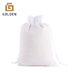 Túi rút có dây thừng làm từ vải gai tự nhiên, in logo tùy chỉnh, bán buôn, túi quà tặng bằng vải bố, túi có dây rút bằng vải gai - Product Image 5