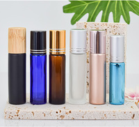 Petit Cylindre Rond de 5ml 6ml 8ml 10ml 15ml Parfum Parfums Huile Essentielle Message Oculaire Rollon Bouteilles en Verre avec Rouleau de Pierres Précieuses