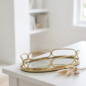 Plateau décoratif en laiton doré de luxe moderne pour la maison et les hôtels, fabriqué par des artisans - Product Image 6