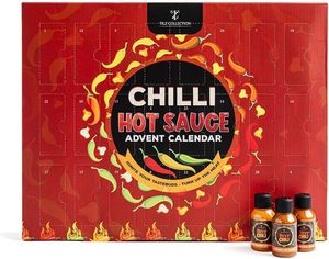 <span class=keywords><strong>Calendrier</strong></span> de l'Avent Sauce Piquante 2026 – 24 Jours de Sauces Chili Artisanales Sans Chocolat – Défi Chili pour Hommes et Femmes – Rouge - Product Image 1