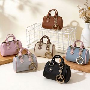 Nuevo Mini Monedero Llavero, Diseño de Bolso Boston con Textura Arrugada, Pequeños Porta Llaves, Regalos Promocionales - Product Image 1