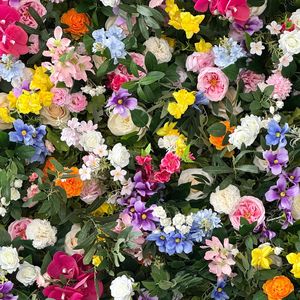 Colorful Silk <b>Artificial</b> <b>Flowers</b> Cloth-based <b>Flower</b> Wall Panels <b>Artificial</b> Wedding Decoration Wedding Photography Backdrop Decor - Product Image 2