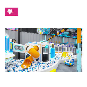 Prix usine : Ensemble de jeux d'intérieur commercial Hello Cat Naughty Castle avec trampoline, mur d'escalade, toboggans et piscine à balles - Product Image 2