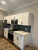 Modern Kitchen Island Cabinet Frühstücks bar Eingebautes Wein regal Massivholz Edelstahl Granit Sperrholz Waschbecken Backs plash