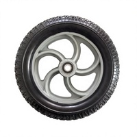 Roue pleine en mousse PU anti-crevaison 3.25-8 avec moyeu en plastique et roulement à rouleaux ou à billes pour chariot à main et brouette