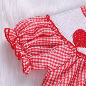 Happy Luoka ODM Boutique Cute Summer Red Heart Baby Girl Dresses - Product Image 6