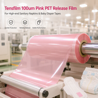 Película de Silicona PET Rosa Tensfilm de 100um, 10-30g/in, para Higiene Femenina y Pañales para Bebés