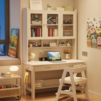 Bureau tout-en-un minimaliste moderne en bois massif avec étagère pour la maison, la chambre ou le bureau