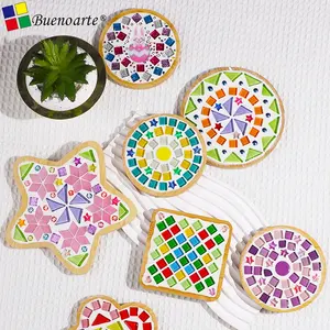 Kits de montanha de bambu mosaico diy diâmetro 9.5cm