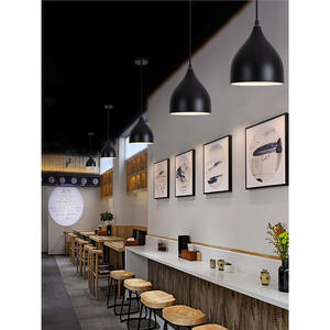 Lámpara colgante retro negra redonda E27, lámpara incandescente para restaurante, barra de bar, accesorio de iluminación comercial - Product Image 3