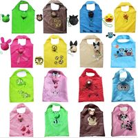 Polyester Pliable Réutilisable Sac À Provisions Épicerie Animal Abeille Cochon Chien Chat Singe Lapin Pliant Sac Réutilisable Plier Sac Fourre-Tout