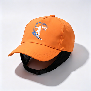 Casquette de baseball unisexe en toile orange, motif <span class=keywords><strong>surf</strong></span> sportif, avec sangle sous le menton, imperméable, séchage rapide, avec protège-oreilles, pour le <span class=keywords><strong>surf</strong></span> et les sports - Product Image 1