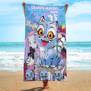 Wholesale Kpop K Pop Demon Hunters <b>Beach</b> <b>Towels</b> Customized Anime Cartoon Print Quick Dry Sand Free <b>Beach</b> <b>Towel</b> - Product Image 5