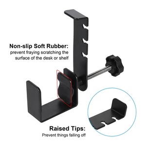 Factory Custom Brand Logo Adjustable Desk Mount Metal Headphone Hanger <strong>Headset</strong> Holder <strong>Stand</strong> with 3.5mm Jack Holder - Product Image 2