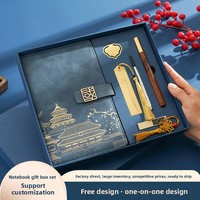 Coffret Cadeau Carnet en Similicuir Style Chinois avec Design Tendance Nationale, Bloc-Notes de Bureau Personnalisé dans une Boîte Cadeau