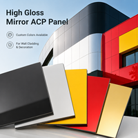 Panneau composite en aluminium (ACP/ACM) finition or miroir 4 mm, étanche et résistant aux intempéries pour revêtement mural extérieur
