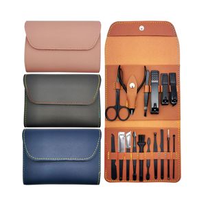 Deko — coupe-ongles professionnel, pour <span class=keywords><strong>manucure</strong></span> <span class=keywords><strong>et</strong></span> <span class=keywords><strong>pédicure</strong></span>, en acier inoxydable, ensemble cadeau avec étui en cuir, 16 pièces - Product Image 3
