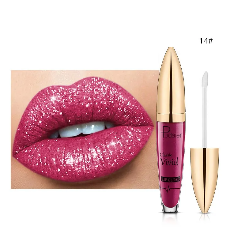 Cosmetic Glitter Lip Gloss 18 Colors Waterproof Matte Shimmer Glitter Liquid Lipstick Wholesale Diamond Lipstick And Glitter