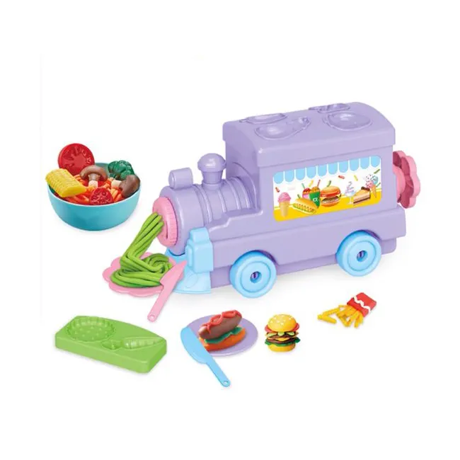 Kinderen Spelen Plasticine Diy Deeg Model Set Speelgoed Trein Kleur Klei Noodle Machine HC554199