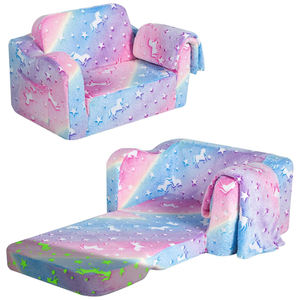 Kids Couch Fold Out, Flip Out <strong>Sofa</strong> Chair with Blanket, Foldable Toddler Couch for Girls Boys - Product Image 1