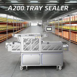 Máquina de Envasado de Alimentos Automática de Alta Velocidad DAJIANG 2A200-F, 380V, Sistema de Brazo Continuo, Selladora de Bandejas con Película MAP y Sellado por Gas - Product Image 2