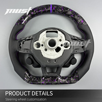 Volant personnalisé en fibre de carbone forgée LED violet pour Volkswagen MK7 GTI Golf R Jetta GLI Scirocco 2015-2021, amélioration de l'intérieur
