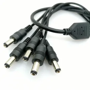 Kabel Plug Splitter daya DC Pria 2.1*5.5mm 1 perempuan ke 2 3 4 5 8 untuk CCTV aksesori kamera keamanan adaptor catu daya 12V