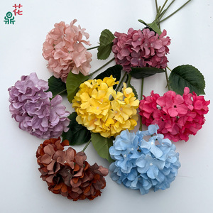 Flor de Hortensia de Seda de Una Sola Cabeza, Realista, para Decoración de Bodas, Estilo Moderno, con Relieve y Forma de Hueso - Product Image 2