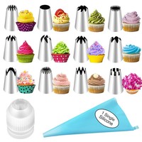 Ensemble de douilles à pâtisserie grande taille en acier inoxydable, poche à douille, outils de décoration de gâteaux à la crème, outils de pâtisserie en gros, ensemble de pâtisserie