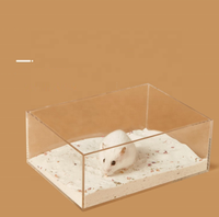 Kotak Mandi Pasir Akrilik untuk Hamster, Kamar Mandi Hamster, Ruang Mandi untuk Tikus, Lemming, Gerbil, Wadah Mandi Pasir Akrilik