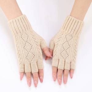 Guantes <span class=keywords><strong>de</strong></span> Punto para Mujer, Otoño/Invierno, con Forro Térmico, Guantes sin Dedos para Exteriores - Product Image 3
