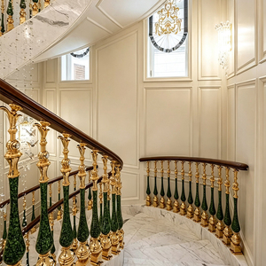 Poteau de rampe d'<span class=keywords><strong>escalier</strong></span> de style français de luxe en cuivre et aluminium, balustre décoratif d'<span class=keywords><strong>escalier</strong></span> intérieur - Product Image 1