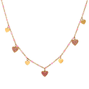 MW 18K Vergoldete Halskette mit Diamanten Besetzt, Magische Farbe, Handgefertigte Kleine Liebes-Halsketten für Frauen aus Edelstahl - Product Image 5