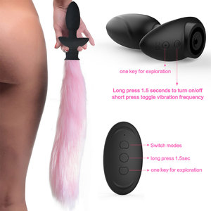 Toptan Kadın Seks Oyuncakları Silikon Su Geçirmez 12 Frekanslı Titreşimli Anal <span class=keywords><strong>Plug</strong></span> Pembe Kuyruklu Yetişkin Seks Oyuncakları - Product Image 4