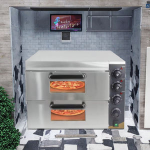 เตาอบไฟฟ้าสองชั้นขนาดใหญ่สำหรับอบพิซซ่า ทาร์ตไข่ และขนมปัง - Product Image 3