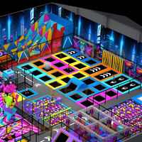 Équipement de terrain de jeu intérieur pour enfants multi-activités moderne commercial gratuit conçu sur mesure pour les centres de divertissement familiaux