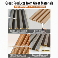 Panneaux muraux en PVC WPC 3D à grain de bois durables, imperméables et ignifuges pour la décoration de la maison - Design moderne, installation facile, garantie de 5 ans