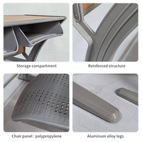 Meubles de classe modernes, table et chaise scolaires durables à deux places avec structure en aluminium pour enfants de 10 à 15 ans