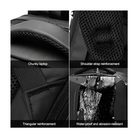 Sac à dos pour ordinateur portable imperméable à coque rigide antivol avec fermeture éclair, chargeur USB EVA, très résistant, capacité de 36 à 55 L, pour étudiants et professionnels